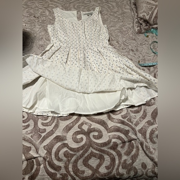 Jack Wills Women's Cream and Navy Dress - Size 6 - Picture 6 of 7